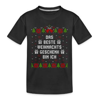 Das beste Weihnachtsgeschenk bin ich - Kinder Premium Bio T-Shirt - Schwarz - Vorne