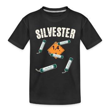 Silvester Feuerwerk - Kinder Premium Bio T-Shirt - Schwarz - Vorne
