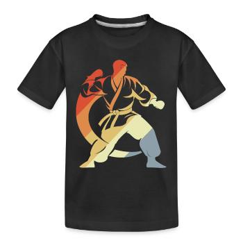 Karateka Sketch - Kids' Premium Organic T-Shirt - black - Front