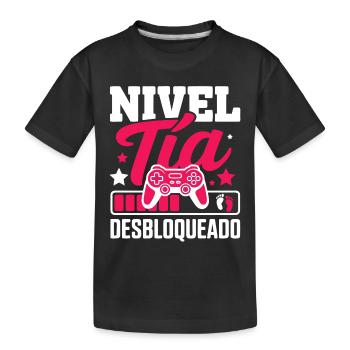 Future Aunt Level Aunt Unlocked - Kids' Premium Organic T-Shirt - black - Front