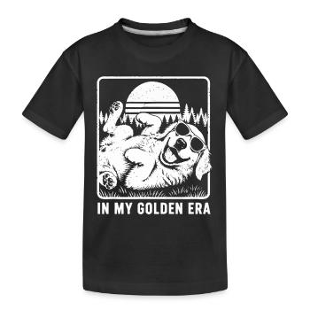 Golden Retriever Era Vintage | Chien Rétro Sunset - T-shirt bio Premium Enfant - noir - Devant