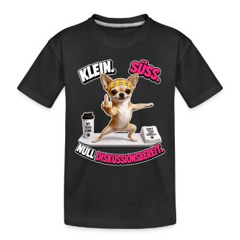 Klein süss und nicht diskutierbar - Kinder Premium Bio T-Shirt - Schwarz - Vorne