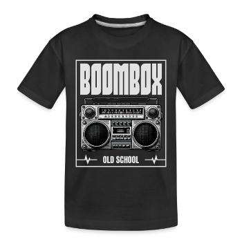 Boombox Old School – Retro Radio - Kids' Premium Organic T-Shirt - black - Front