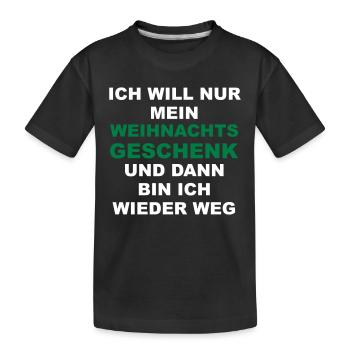 Mein Weihnachtsgeschenk - V2 - Kinder Premium Bio T-Shirt - Schwarz - Vorne