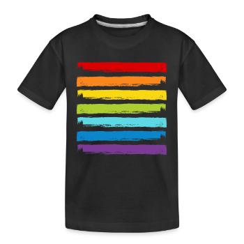 Rainbow LGBT LGBTQ CSD Symbole Modèle Gay Pride - T-shirt bio Premium Enfant - noir - Devant