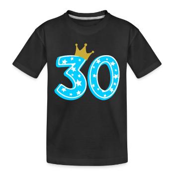 30 Krone 30. Geburtstag 30 Jahre - Kinder Premium Bio T-Shirt - Schwarz - Vorne