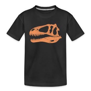 Crâne fossile d’Acrocanthosaurus - T-shirt bio Premium Enfant - noir - Devant