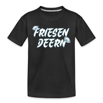 Friesen Deern Küstenmädchen Nordsee Nordlicht - Kinder Premium Bio T-Shirt - Schwarz - Vorne