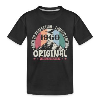 1960 Geburtstag 1960 Jahrgang Geburtstag 1960 - Kinder Premium Bio T-Shirt - Schwarz - Vorne