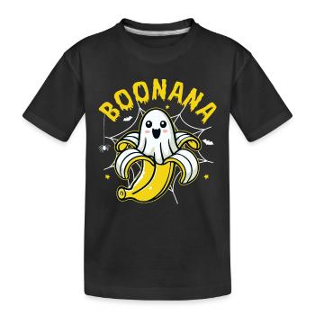 Halloween Boonana Niedliches Gespenst In Banane - Kinder Premium Bio T-Shirt - Schwarz - Vorne