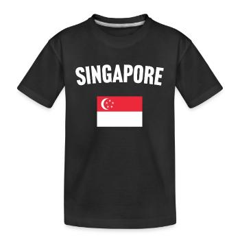 Drapeau de Singapour - T-shirt bio Premium Enfant - noir - Devant