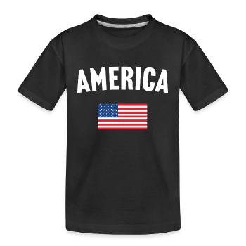 America Flag - Kids' Premium Organic T-Shirt - black - Front