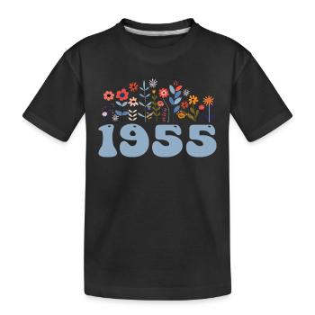 1955 Motif floral 1955 Thème floral Fleurs 1955 - T-shirt bio Premium Enfant - noir - Devant