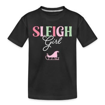 Sleigh Girl - Kids' Premium Organic T-Shirt - black - Front