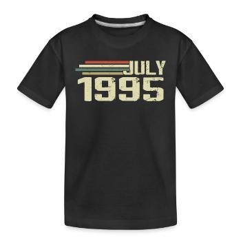 Geburtstag Juli 1995 Jahr 1995 Juli Jahrgang 1995 - Kinder Premium Bio T-Shirt - Schwarz - Vorne