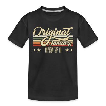 Anniversaire Janvier 1971 Janvier Né en Janvier - T-shirt bio Premium Enfant - noir - Devant