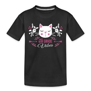 4th grade | Grade Vibes Back to School Cute Cat - T-shirt bio Premium Enfant - noir - Devant