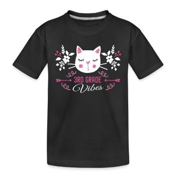 3rd grade | Grade Vibes Back to School Cute Cat - T-shirt bio Premium Enfant - noir - Devant