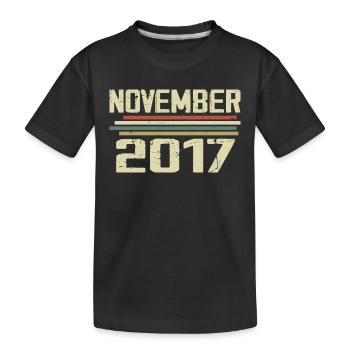 Millésime Novembre 2017 Millésime Rétro Novembre 2017 - T-shirt bio Premium Enfant - noir - Devant