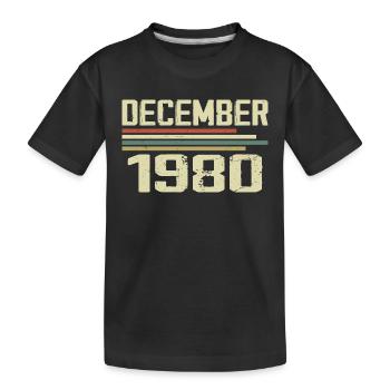 Décembre 1980 Vintage Rétro Anniversaire - T-shirt bio Premium Enfant - noir - Devant
