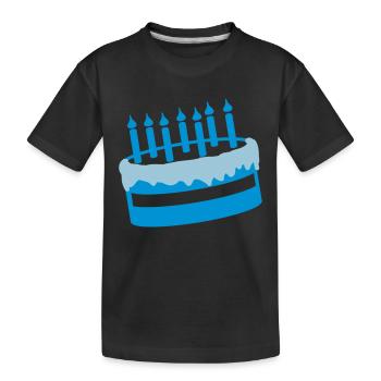 Gâteau d'anniversaire gâteau anniversaire annivers - T-shirt bio Premium Enfant - noir - Devant