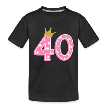 40 Krone 40. Geburtstag 40 Jahre - Kinder Premium Bio T-Shirt - Schwarz - Vorne