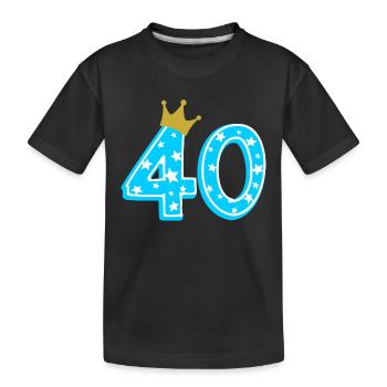 40 Krone 40. Geburtstag 40 Jahre - Kinder Premium Bio T-Shirt - Schwarz - Vorne