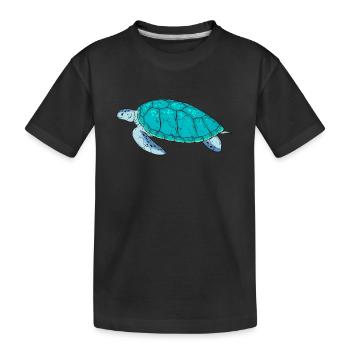 Cadeau des amoureux des tortues, JUSTE UNE FILLE QUI AIME LES TORTUES - T-shirt bio Premium Enfant - noir - Devant