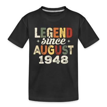 August 1948 geboren im August 1948 Die Legenden wu - Kinder Premium Bio T-Shirt - Schwarz - Vorne