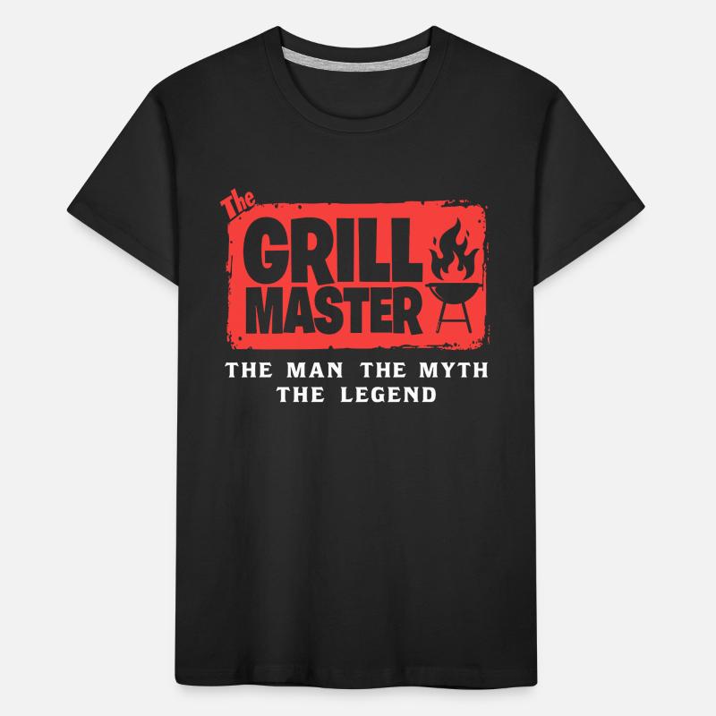 The Grillmaster BBQ Grilling Cult Saying Kids' Premium Organic T-Shirt