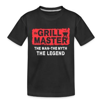 The Grillmaster BBQ Grilling Cult Saying - Kids' Premium Organic T-Shirt - black - Front