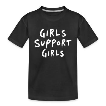Girls Support Girls Friendship - Kids' Premium Organic T-Shirt - black - Front