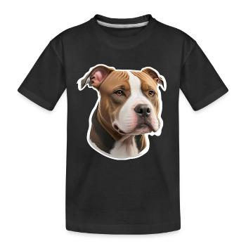 Stafford Terrier américain - T-shirt bio Premium Enfant - noir - Devant