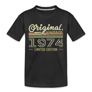 1974 Retro Geburtstag 1974 Original 1974 Jahrgang - Kinder Premium Bio T-Shirt - Schwarz - Vorne