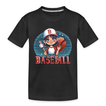 Little Leaguer's Big League Smile - Kids' Premium Organic T-Shirt - black - Front