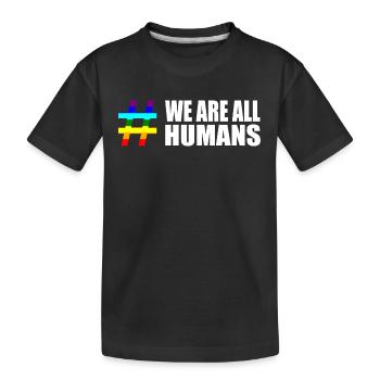 Menschenrechte Vielfalt Spruch Sprüche Regenbogen - Kinder Premium Bio T-Shirt - Schwarz - Vorne
