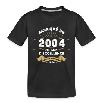 Made in 2004 20 years of original excellence - Kids' Premium Organic T-Shirt - black - Front
