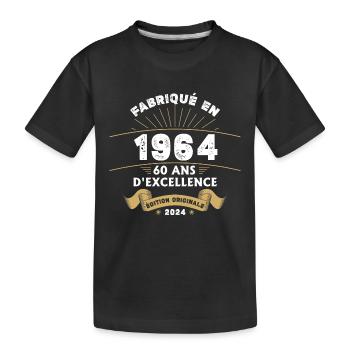 Made in 1964 60 Years of Original Excellence - Kids' Premium Organic T-Shirt - black - Front