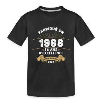 Made in 1968 56 Years of Original Excellence - Kids' Premium Organic T-Shirt - black - Front