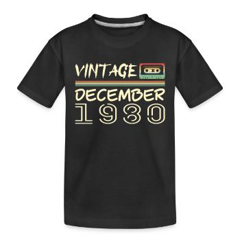 1980 December 1980 Jubilee December 1980 - Kids' Premium Organic T-Shirt - black - Front