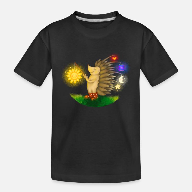 Lanterne hérisson Saint Martin - T-shirt bio Premium Enfant - noir