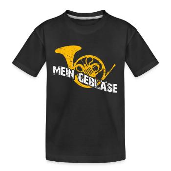Horn mein Instrument - Kinder Premium Bio T-Shirt - Schwarz - Vorne
