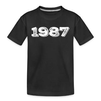 Geburtstagsgeschenk 1987 - 1987 - Kinder Premium Bio T-Shirt - Schwarz - Vorne