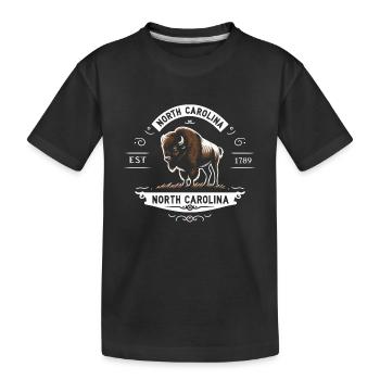 Emblème du bison de la Caroline du Nord - T-shirt bio Premium Enfant - noir - Devant
