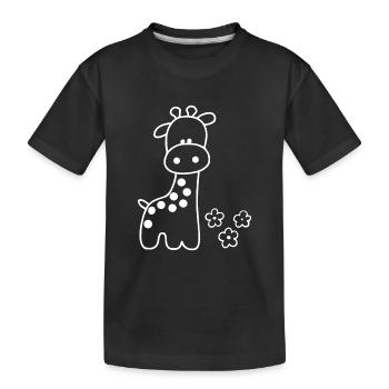 GIRAFE ANIMAL LONG COU AFRIQUE SAVANNAH SAFARI ZOO - T-shirt bio Premium Enfant - noir - Devant