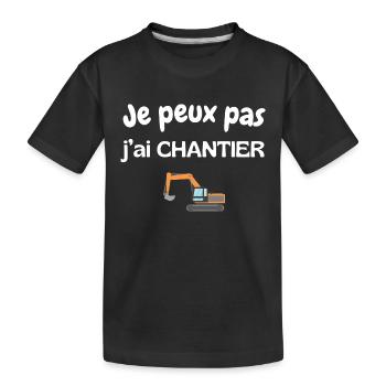 Je peux pas j'ai chantier - T-shirt bio Premium Enfant - noir - Devant
