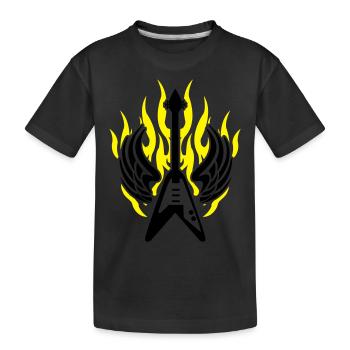 guitar wing flame - T-shirt bio Premium Enfant - noir - Devant
