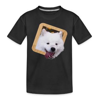 Chiot Samoyède dans un cadre - T-shirt bio Premium Enfant - noir - Devant