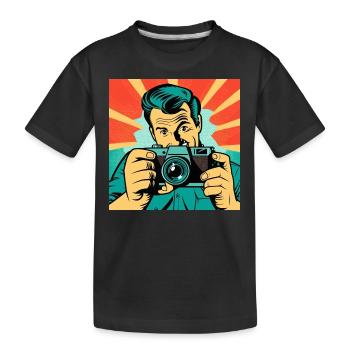 Pop-Art-Fotograf - Kinder Premium Bio T-Shirt - Schwarz - Vorne