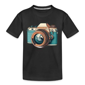 Retro Camera - Kids' Premium Organic T-Shirt - black - Front
